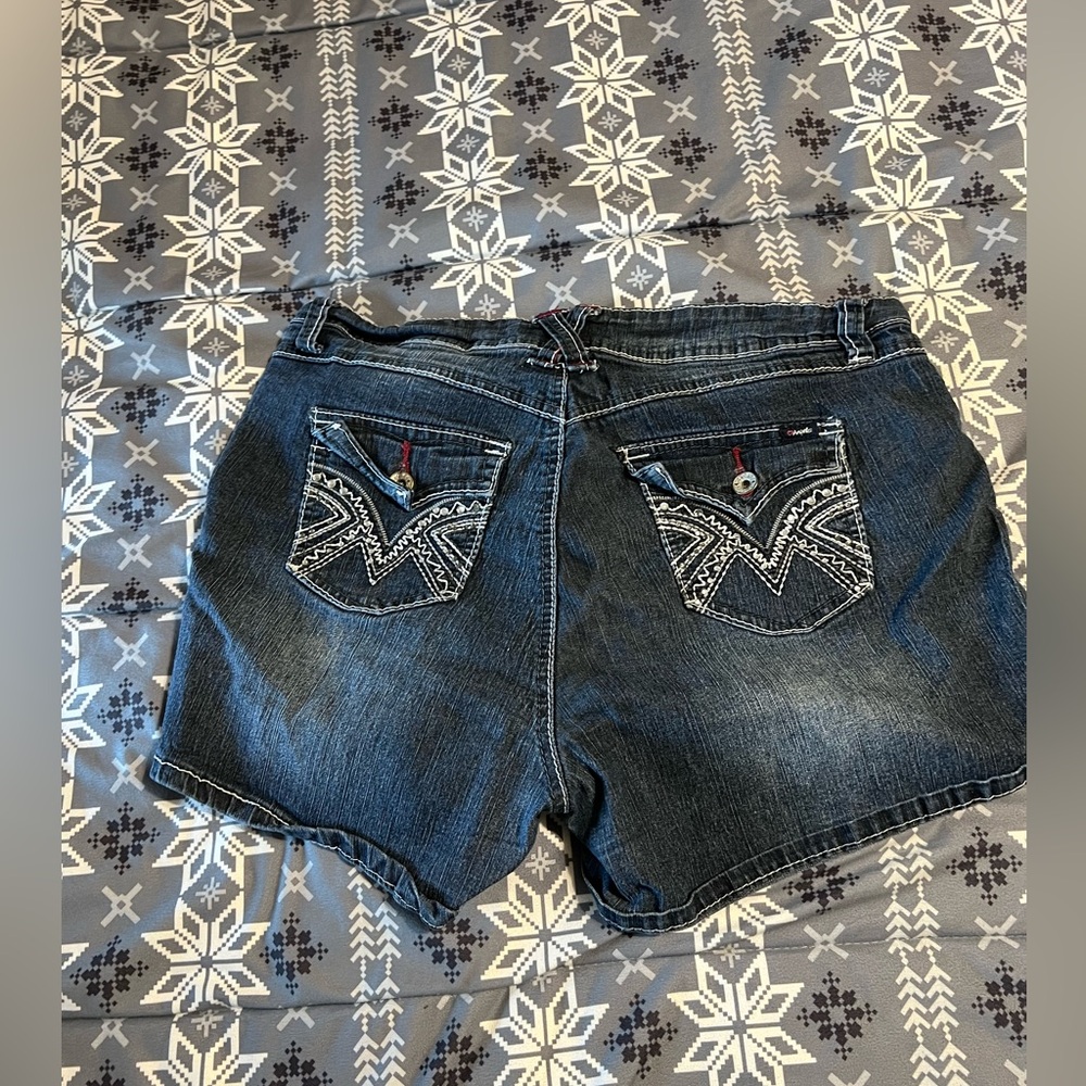 Angels Dark Blue Jean Shorts - Picture 4 of 4
